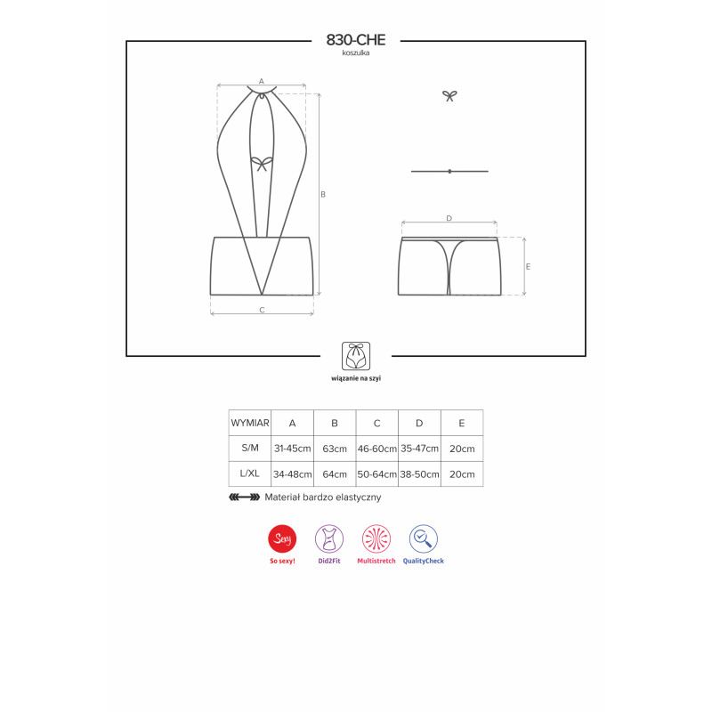 Сорочка Obsessive 830-CHE-1 Черная L/XL Сорочка Obsessive 830-CHE-1 Черная L/XL