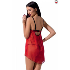 Прозрачный пеньюар с открытой грудью Passion CHERRY CHEMISE Красная XXL/XXXL