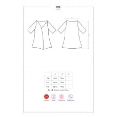 Сатиновый открытый пеньюар на поясе Obsessive 810-PEI–1 peignoir black черный L/XL