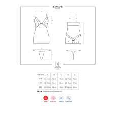 Сорочка Obsessive 837-CHE-1 Черная S/M