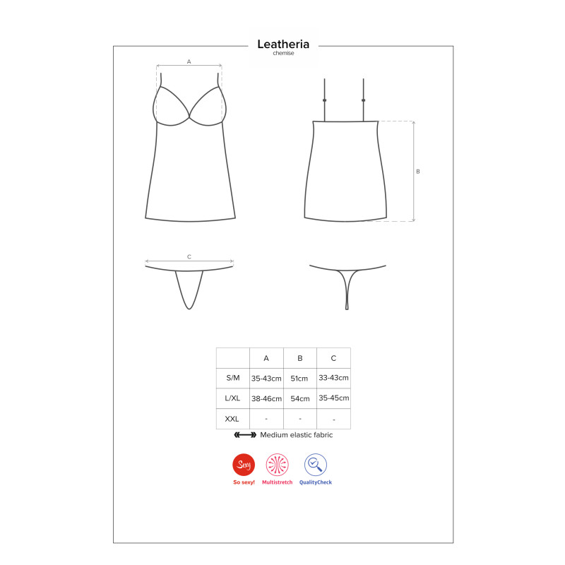 Сорочка Obsessive Leatheria Черная L/XL Сорочка Obsessive Leatheria Черная L/XL