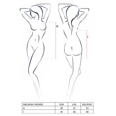 Сорочка прозрачная беби долл Passion MELANIA CHEMISE Черная S/M