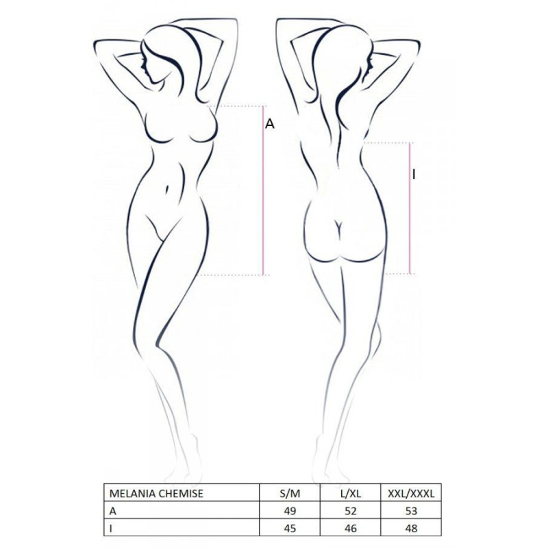 Сорочка прозрачная беби долл Passion MELANIA CHEMISE Черная S/M