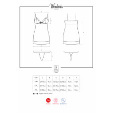 Сорочка Obsessive Wonderia Черная L/XL