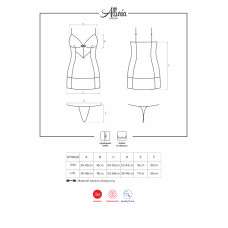 Сорочка Obsessive Alluria Черная S/M