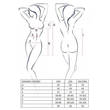 Сорочка прозрачная с пажами Passion ORIHIME CHEMISE Белая XXL/XXXL