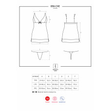 Сорочка Obsessive 856-CHE-1 Черная L/XL