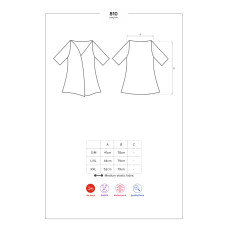 Сатиновый открытый пеньюар на поясе Obsessive 810-PEI–1 peignoir black черный 2XL/3XL