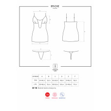 Сорочка Obsessive 811-CHE-1 Черная S/M