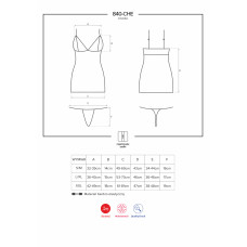 Сорочка Obsessive 840-CHE-1 Черная XXL