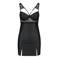 Беби-долл из эко-кожи и кружева Loona Chemise Passion black XXL/XXXL