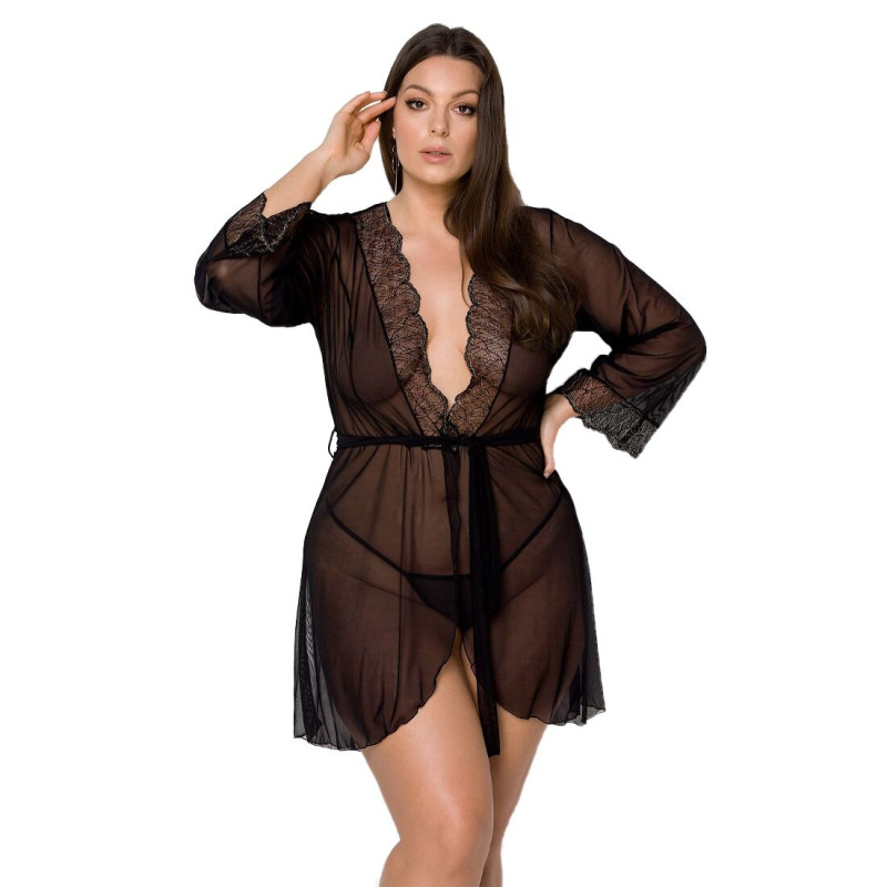 Пеньюар Passion Amberly PeignoirL black 4XL/5X Пеньюар Passion Amberly PeignoirL black 4XL/5X