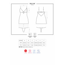 Сорочка Obsessive 852-CHE-1 Черная L/XL