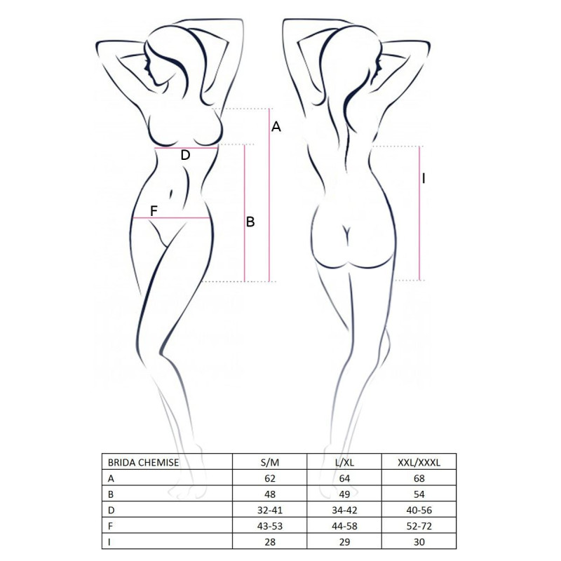 Сорочка приталенная с чашечками Passion BRIDA CHEMISE Красная L/XL Сорочка приталенная с чашечками Passion BRIDA CHEMISE Красная L/XL