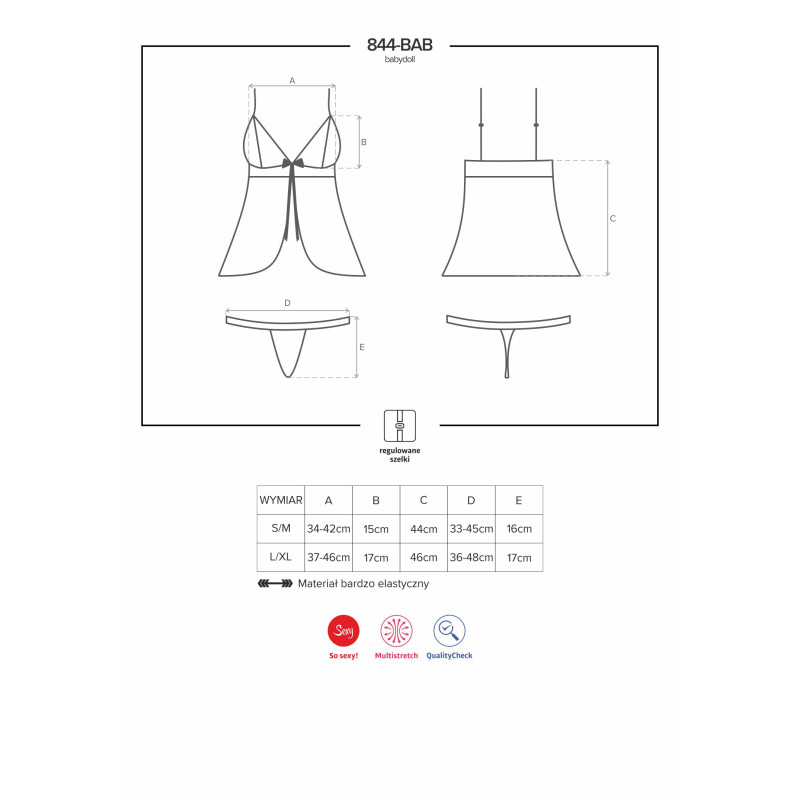 Бебидолл Obsessive 844-BAB-1 Черный L/XL Бебидолл Obsessive 844-BAB-1 Черный L/XL