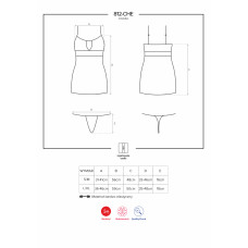 Сорочка Obsessive 812-CHE-1 Черная S/M