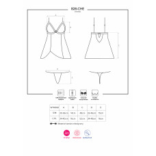 Сорочка Obsessive 826-CHE-1 Черная S/M