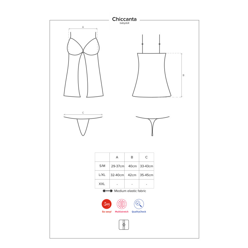 Бебидолл Obsessive Chiccanta Черный L/XL Бебидолл Obsessive Chiccanta Черный L/XL