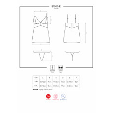 СорочкаObsessive 810-CHE Бордовая L/XL