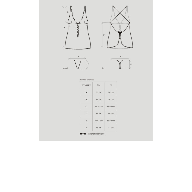 Сорочка Obsessive Fiorenta Черная S/M Сорочка Obsessive Fiorenta Черная S/M