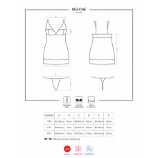 Сорочка Obsessive 853-CHE-3 Красная S/M