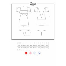 Сорочка Obsessive Sedusia Черная L/XL