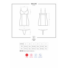 Сорочка Obsessive 843-CHE-2 Белая S/M