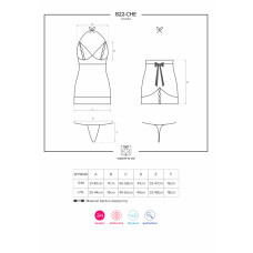 Сорочка Obsessive 822-CHE-3 Красная L/XL