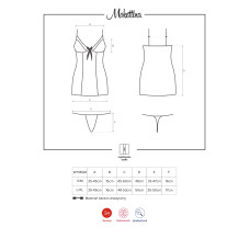 Сорочка Obsessive Mokettina Черная S/M