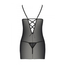 Рубашка с вырезами на груди + стринги Passion LOVELIA CHEMISE black L/XL
