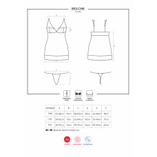 Сорочка Obsessive 853-CHE-1 Черная XXL