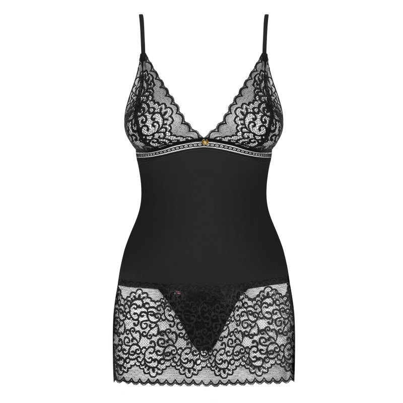 Сорочка Obsessive Ailay Черная L/XL Сорочка Obsessive Ailay Черная L/XL