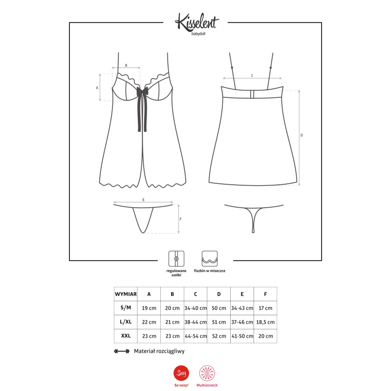 Бебидолл Obsessive Kisselent Черный L/XL