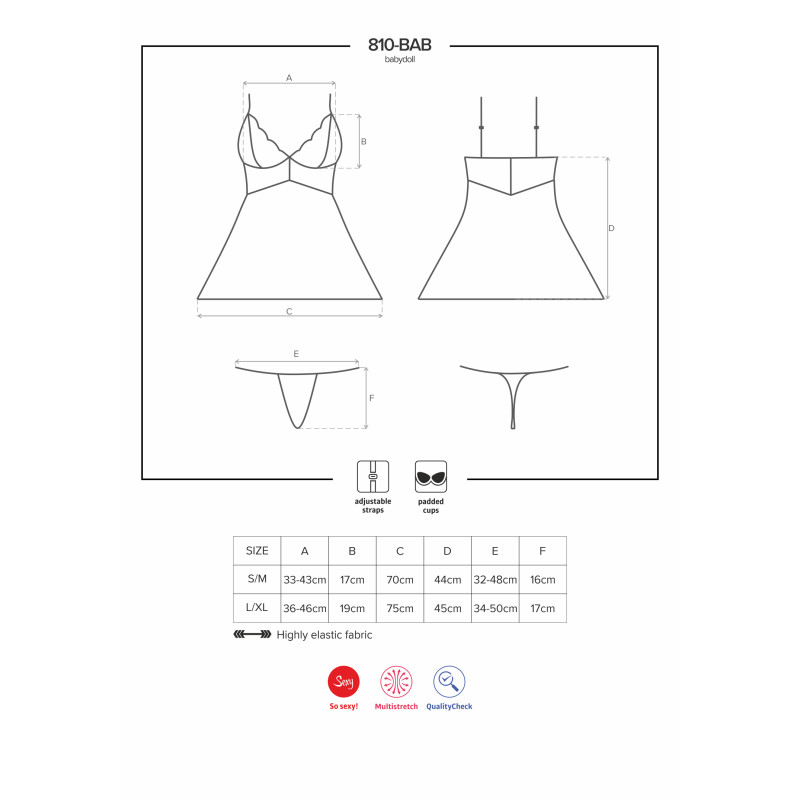 Бебидолл Obsessive 810-BAB Бордовый S/M Бебидолл Obsessive 810-BAB Бордовый S/M