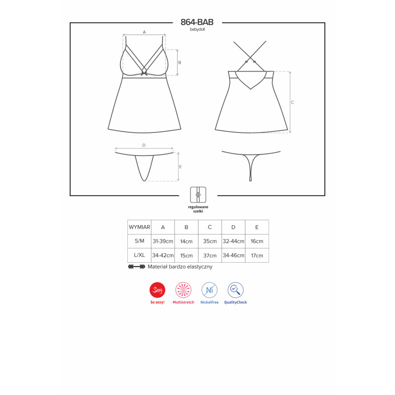 Бебидолл Obsessive 864-BAB-1 Черный L/XL Бебидолл Obsessive 864-BAB-1 Черный L/XL