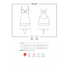 Сорочка Obsessive 860-CHE-1 Черная L/XL