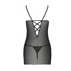 Рубашка с вырезами на груди + стринги Passion LOVELIA CHEMISE black S/M