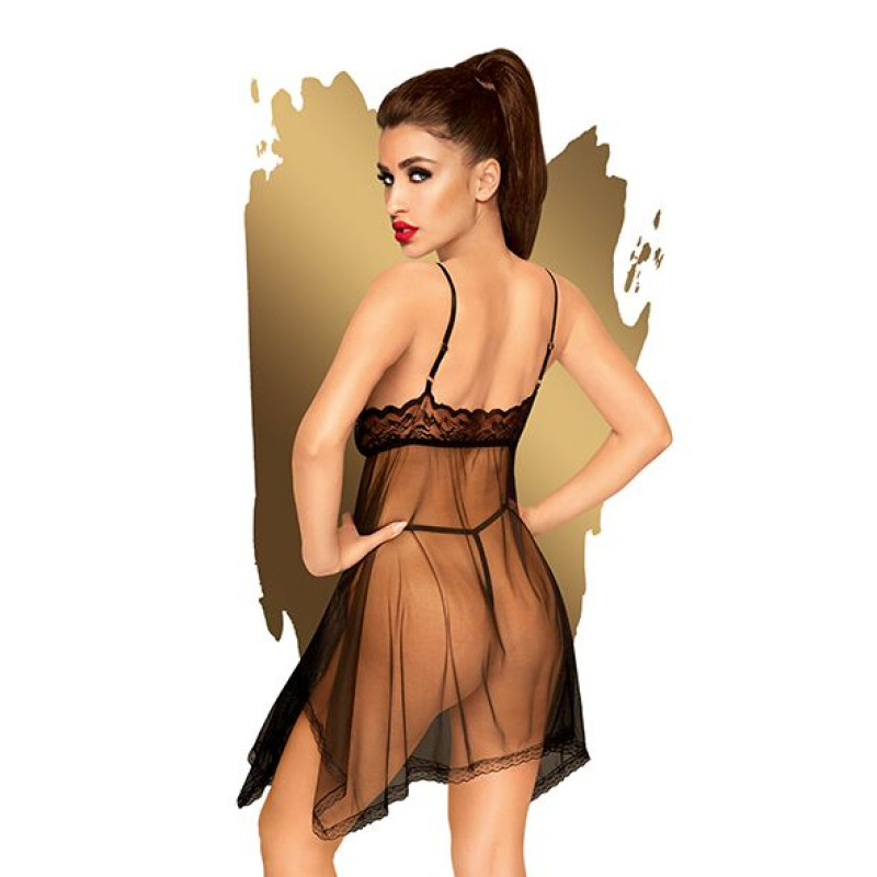 Беби-долл с ажурным бралетом и асимметричным подолом Penthouse - Naughty Doll Black L/XL Беби-долл с ажурным бралетом и асимметричным подолом Penthouse - Naughty Doll Black L/XL