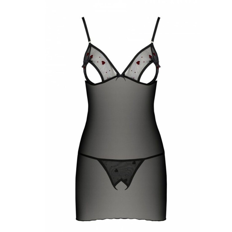 Рубашка с вырезами на груди + стринги Passion LOVELIA CHEMISE black S/M Рубашка с вырезами на груди + стринги Passion LOVELIA CHEMISE black S/M