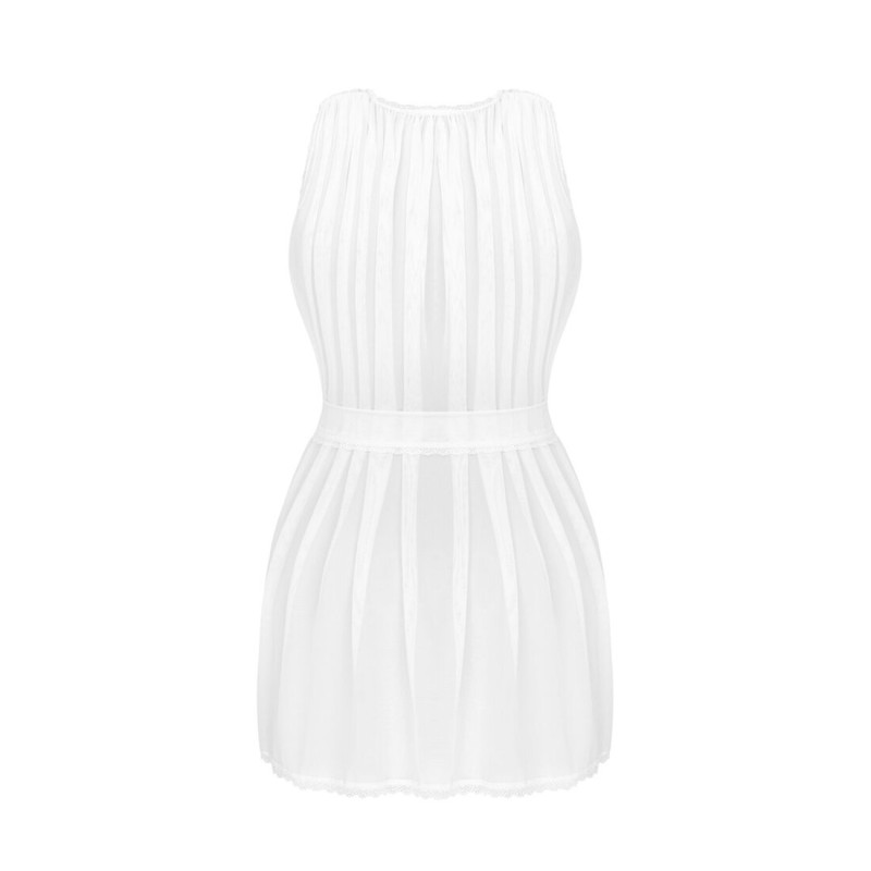 Напівпрозорий пеньюар Obsessive Heavenlly peignoir білий XL/2XL Напівпрозорий пеньюар Obsessive Heavenlly peignoir білий XL/2XL