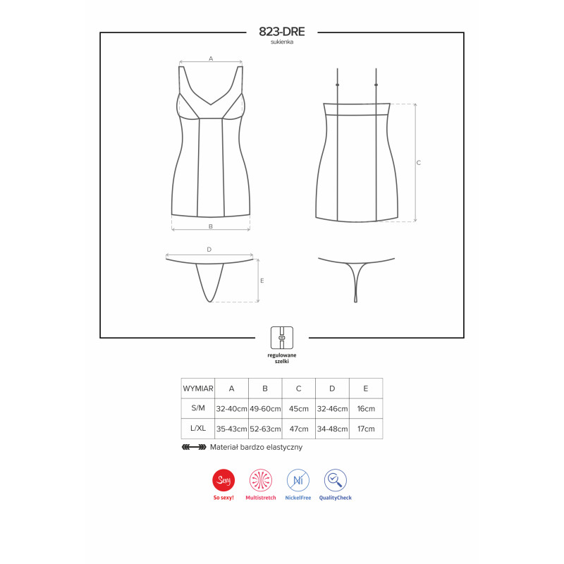 Рубашка Obsessive 823-CHE-1 Чорна L/XL Рубашка Obsessive 823-CHE-1 Чорна L/XL