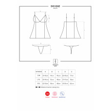 Рубашка Obsessive 840-BAB-1 Чорна S/M