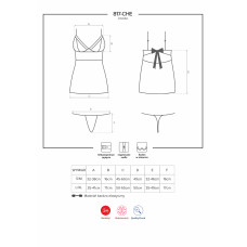 Сорочка Obsessive 817-CHE-1 Черная L/XL