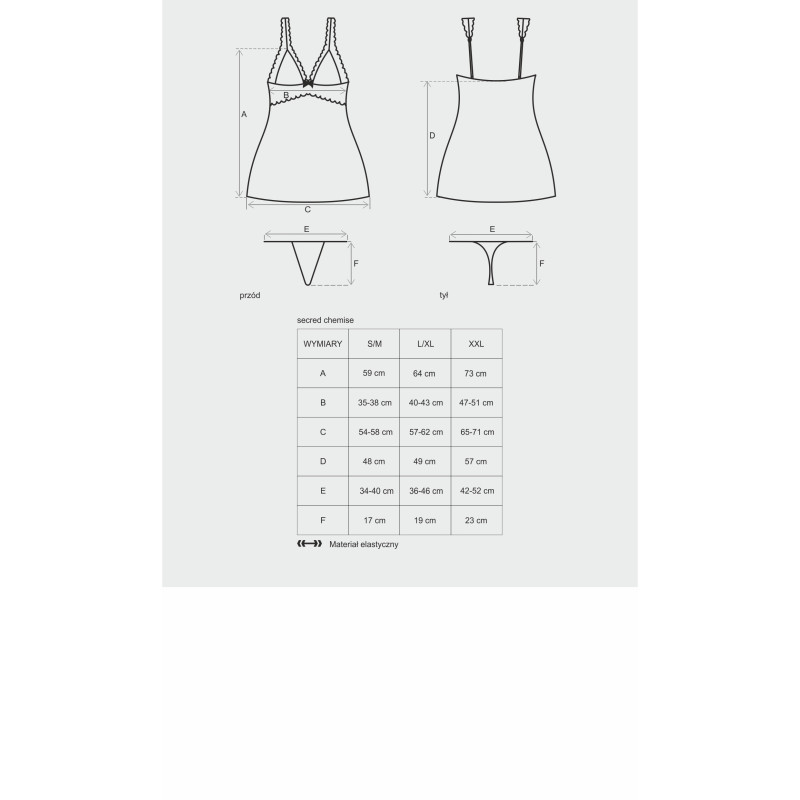 Сорочка Obsessive Secred Красная XXL Сорочка Obsessive Secred Красная XXL