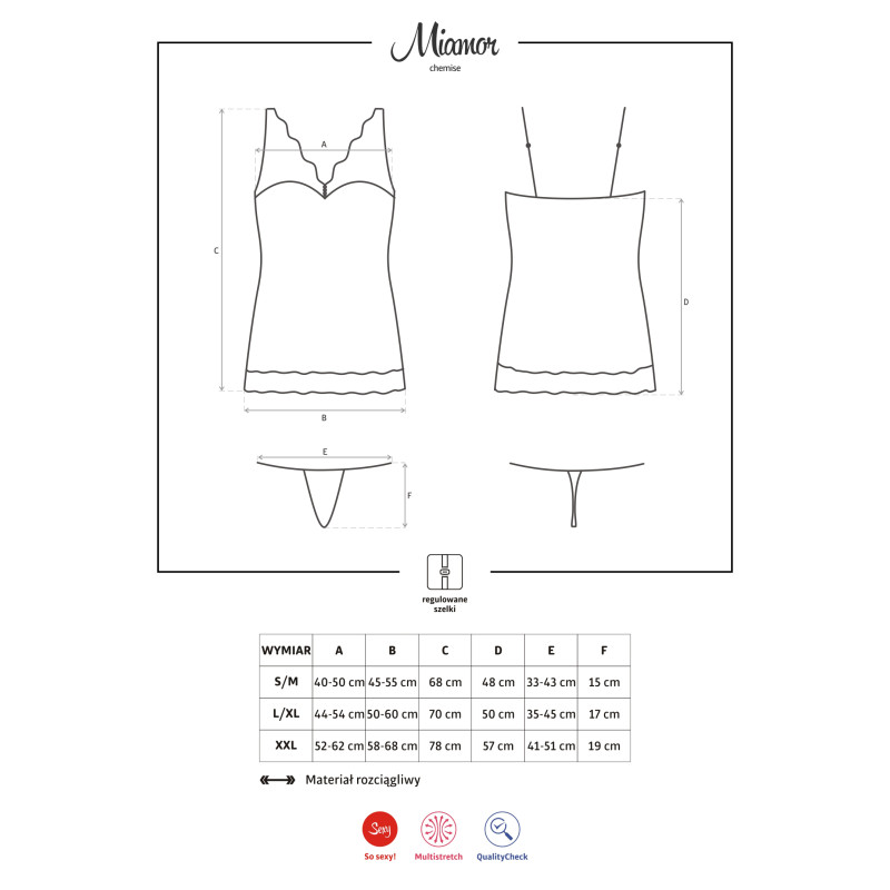 Рубашка Obsessive Miamor Біла L/XL