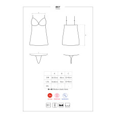 Сорочка Obsessive 867-CHE-1 Черная S/M