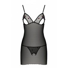 Рубашка с вырезами на груди + стринги Passion LOVELIA CHEMISE black XXL/XXXL