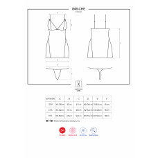 Сорочка Obsessive 846-CHE-1 Черная L/XL