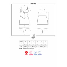 Сорочка Obsessive 866-CHE-1 Черная S/M