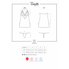 Сорочка Obsessive Bisquitta Бежевая L/XL